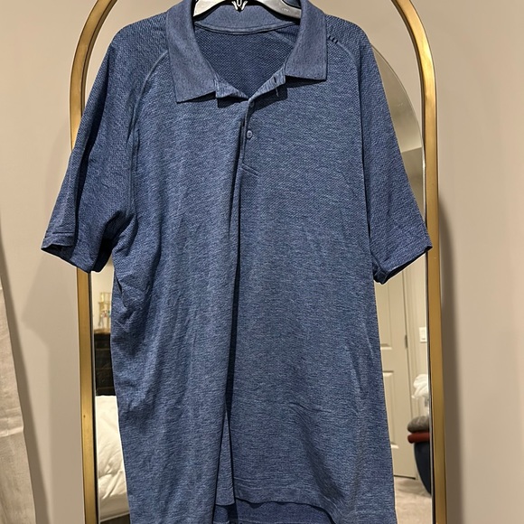 lululemon athletica Shirts Mens Blue Lulu Polo Shirt Poshmark